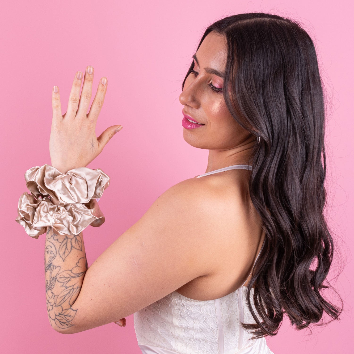 2 Collets scrunchies de Seda - Jumbo - XL OLIVESTORE.CL