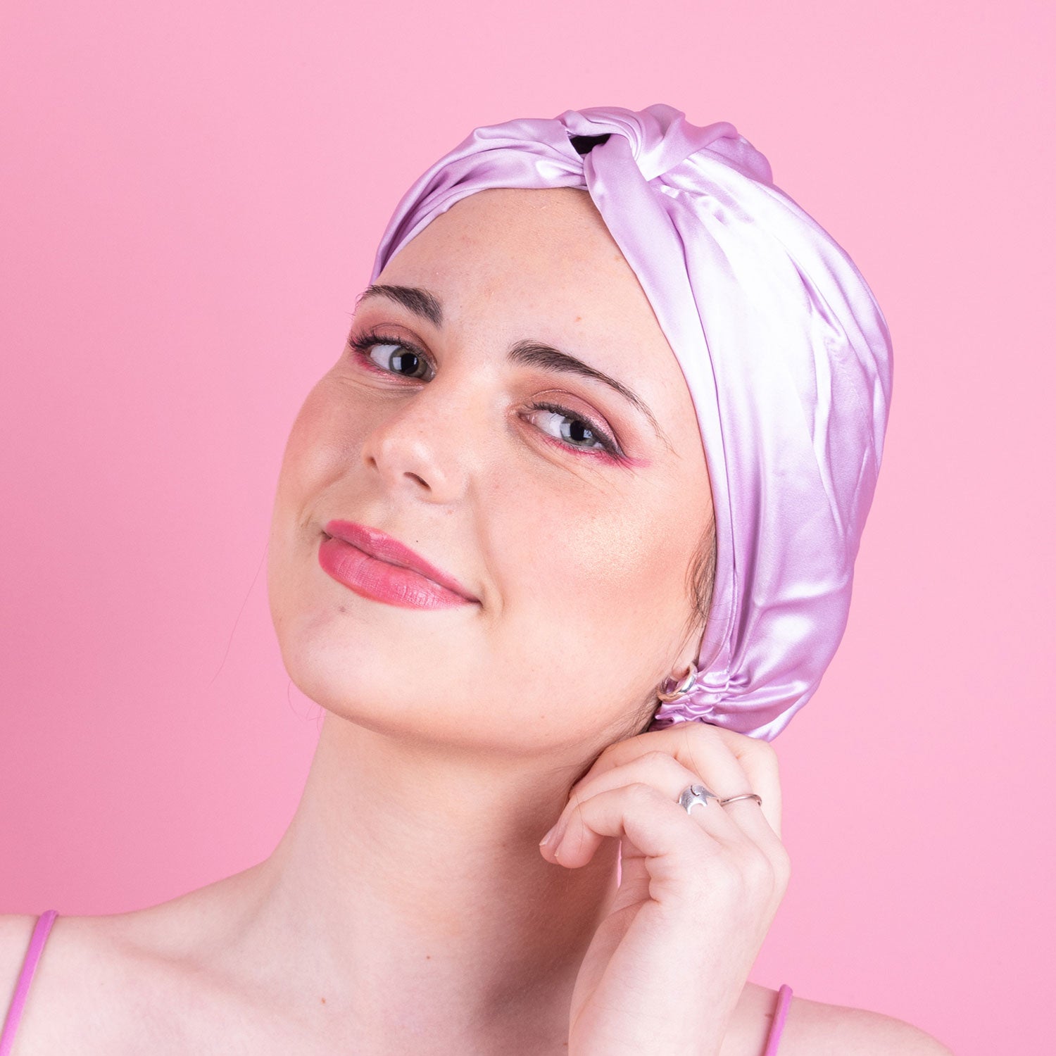 Turbante de Seda LILA OLIVESTORE.CL